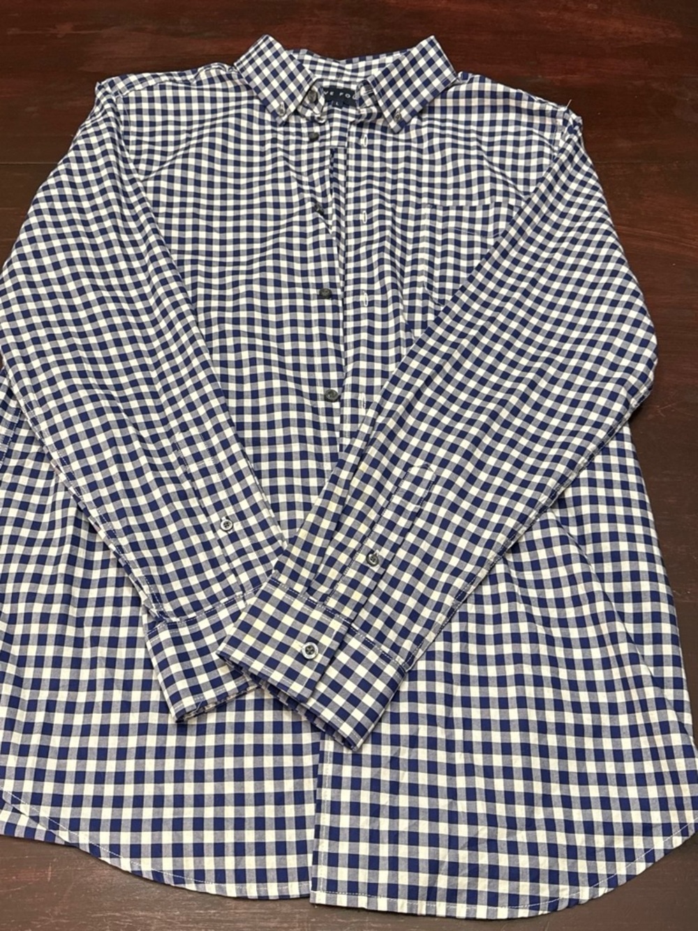 Five Four Navy and White Gingham Button-Down Shirt